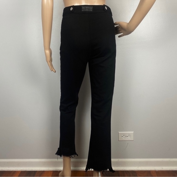 NEW RTA BLACK DISTRESSED BUTTON FRONT JEANS - Picture 6 of 7